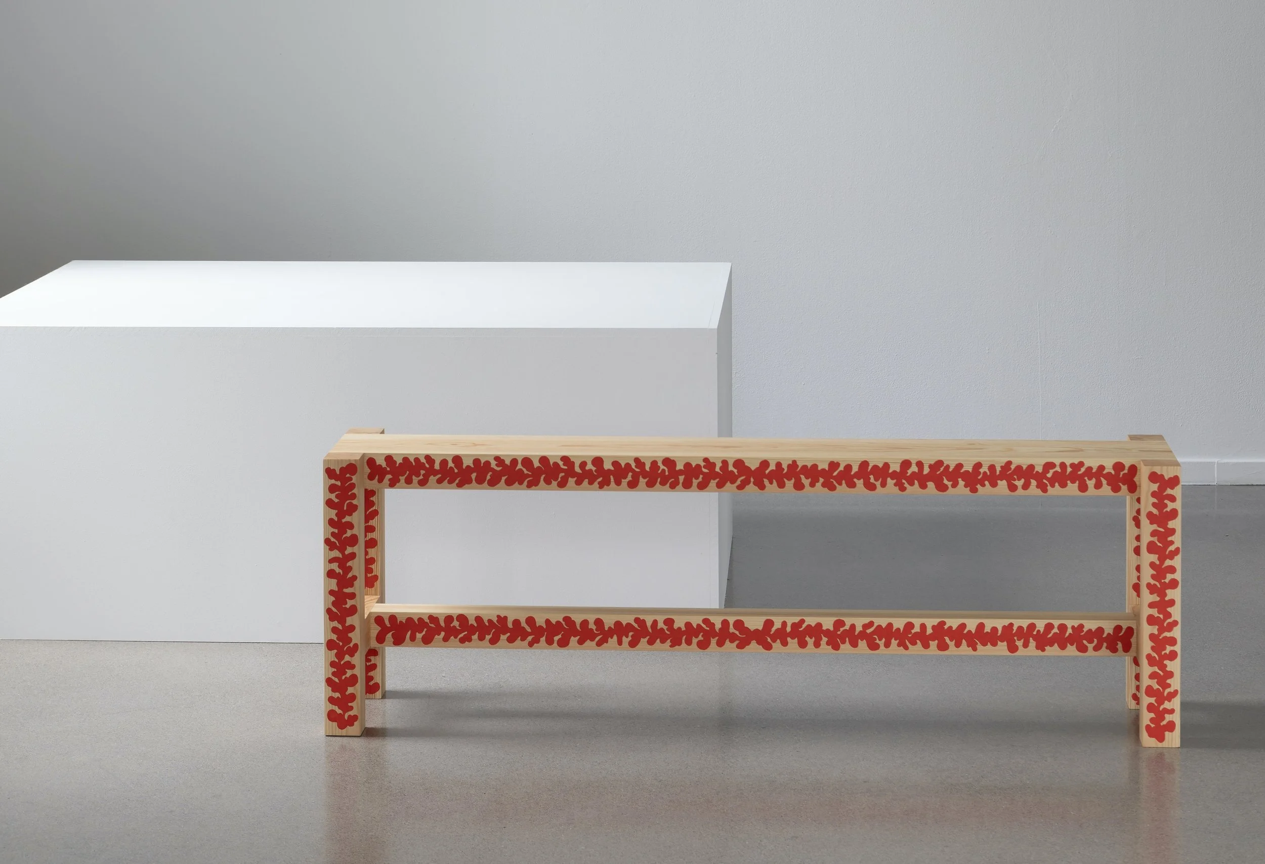 Hand Painted Pine Bench 01 — Tale Berger Hølmebakk